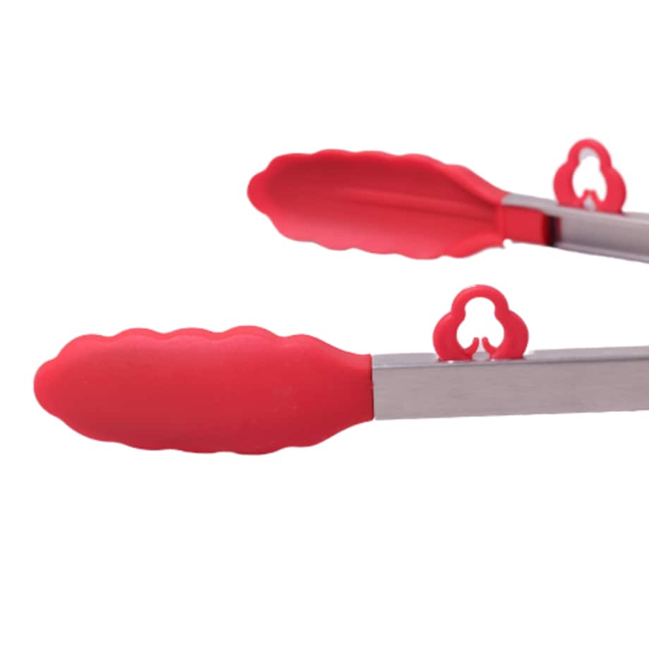 Szczypce silikonowe do sałatek mięsa z blokadą i nóżkami 35.5cm 4 kolory KAMILLE