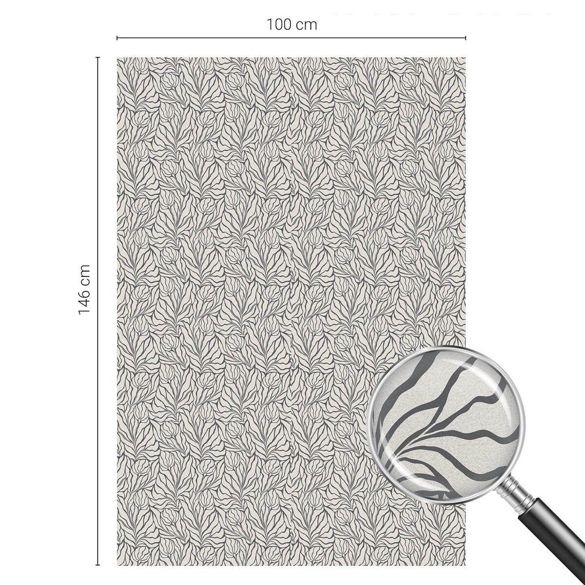 Folia na okno chroniąca prywatność - Roślinny wzór klasyczna symetria - 100x146 cm