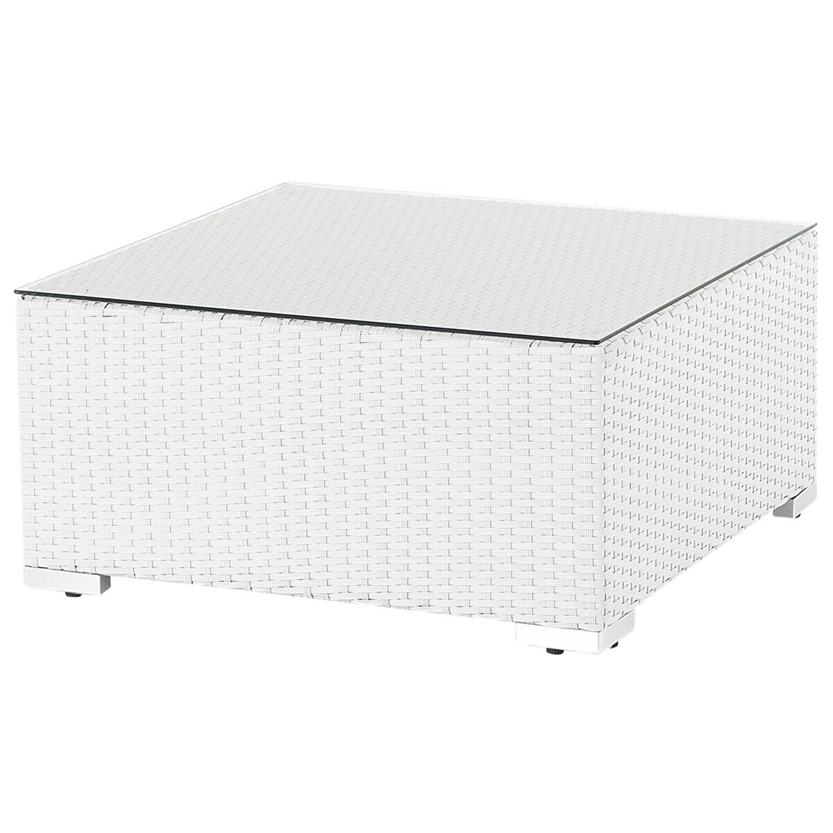 Duży zestaw wypoczynkowy dla 4 osób Prawostronny Technorattan Biały SANO