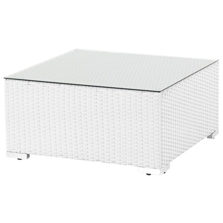 Duży zestaw wypoczynkowy dla 4 osób Prawostronny Technorattan Biały SANO