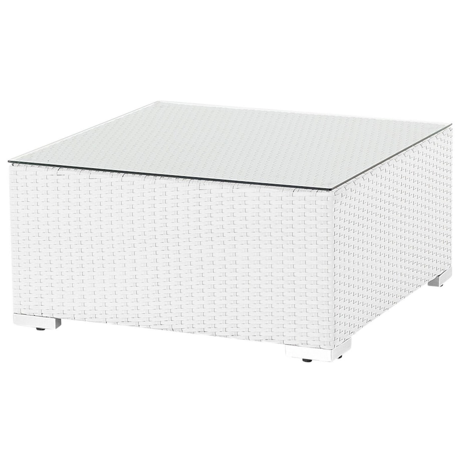 Duży zestaw wypoczynkowy dla 4 osób Prawostronny Technorattan Biały SANO