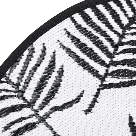 vidaXL Dywan na zewnątrz, ARAKIL biało-czarny, Ø120 cm, PP