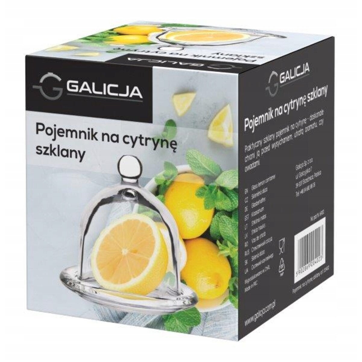POJEMNIK SZKLANY NA CYTRYNĘ żywność z kloszem
