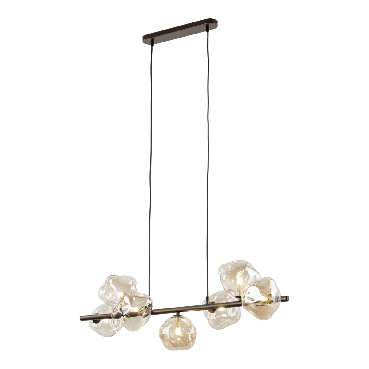 Lampa wisząca TK Lighting LAVA BROWN 11033, 7xG9, bursztynowe szkło, brąz, regulowana wysokość