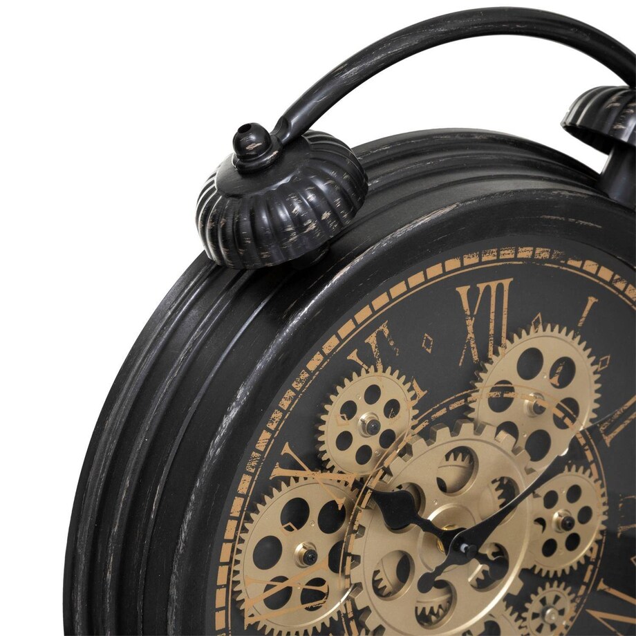 Zegar stojący na komodę, widoczny mechanizm, vintage, Ø 35,6 cm