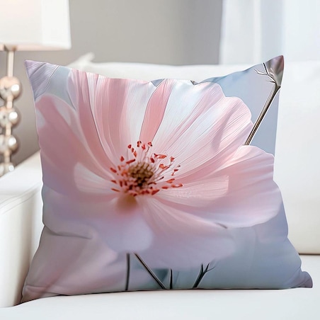 Poszewka satynowa 40x40 Rosabella pastelowe różowe kwiaty, Satynlove Premium