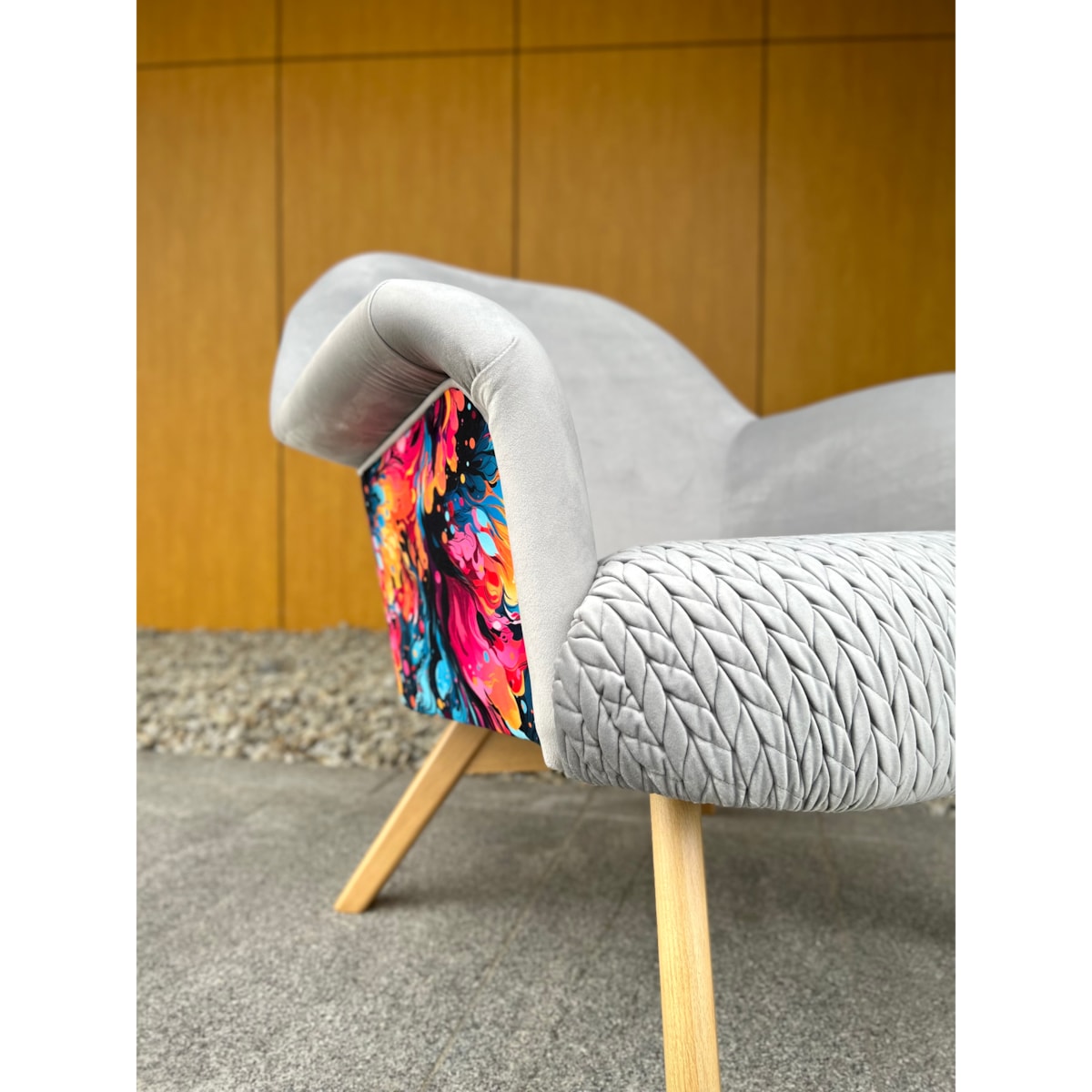 Fotel kubełkowy K05 Kolorowe ekspresja + szary