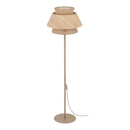 Lampa Stojąca Tk Lighting Kalum Len Fornir 1Xe27 Skandynawski, Boho, Japandi