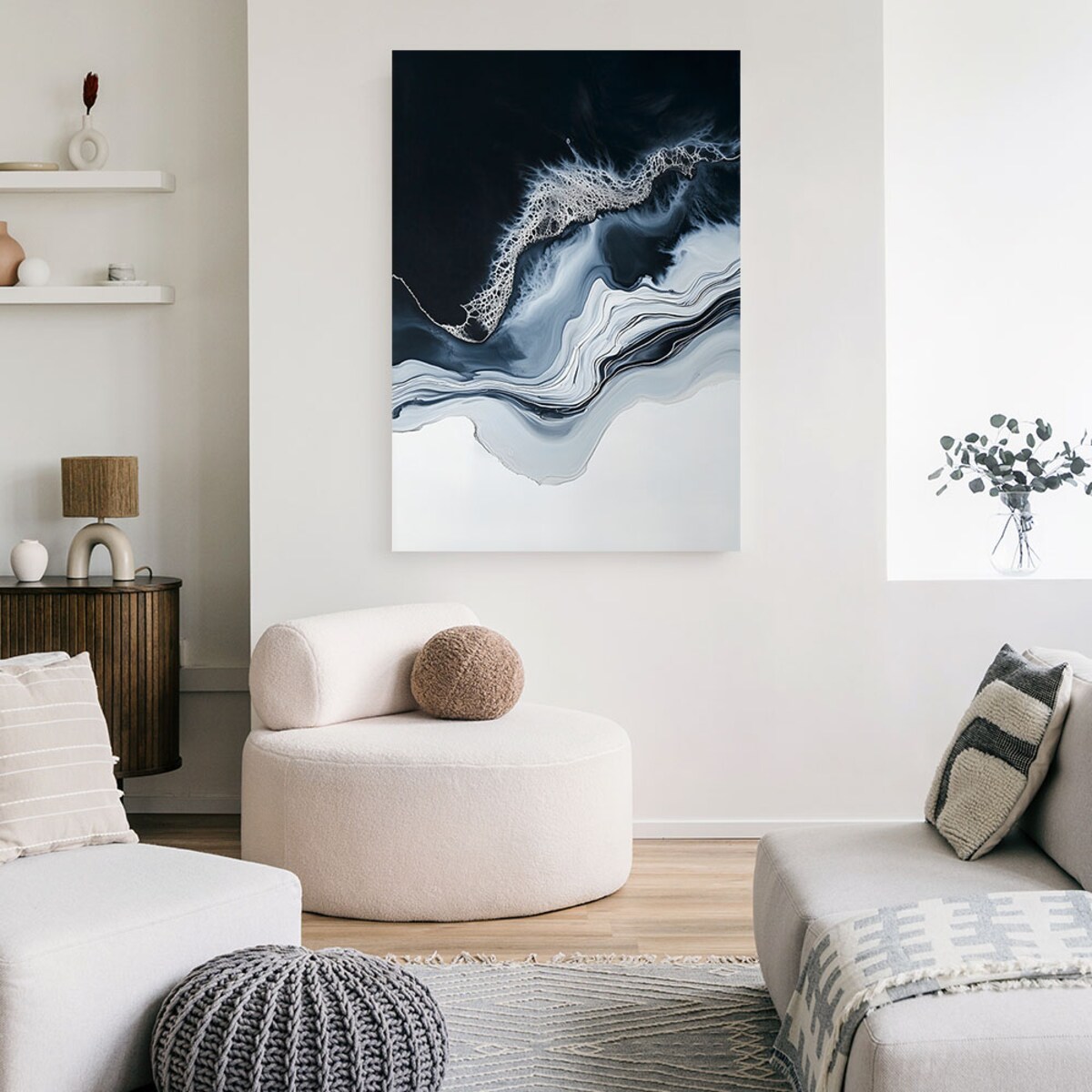 Feeby Obraz do salonu, Abstrakcja Marmur Szary 40x60