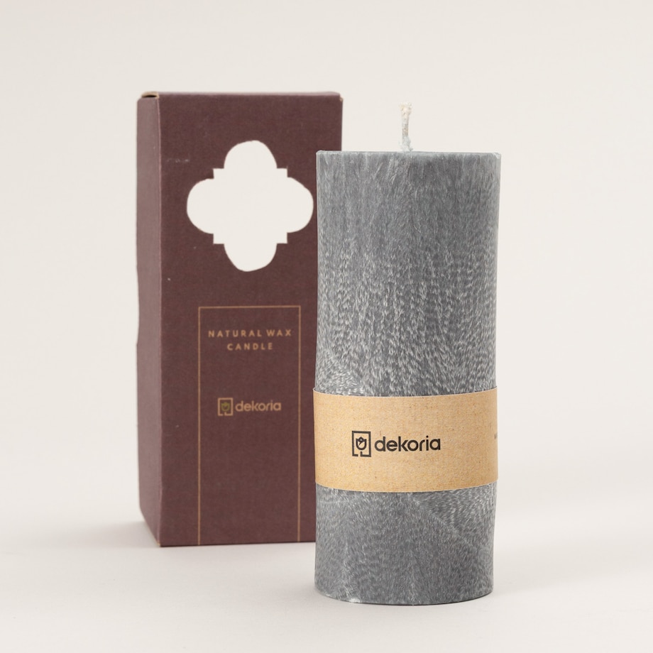 Świeca zapachowa palmowa walec Grey, 6,5x6,5x16 cm