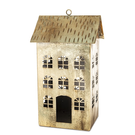 Metalowy domek złoty - II 33X18,5 cm BERAR