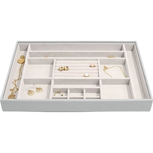 Szkatułka na biżuterię Stackers 16 komorowa supersize kamienna szarość