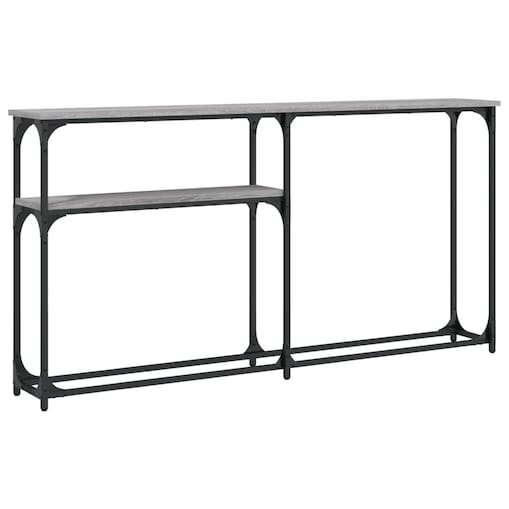 vidaXL Stolik konsolowy, szary dąb sonoma, 145x22,5x75 cm