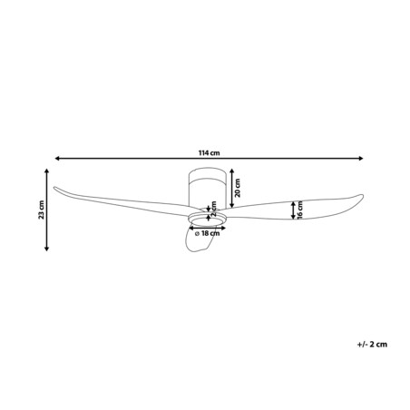 Wentylator sufitowy czarny z jasnym drewnem MALAD