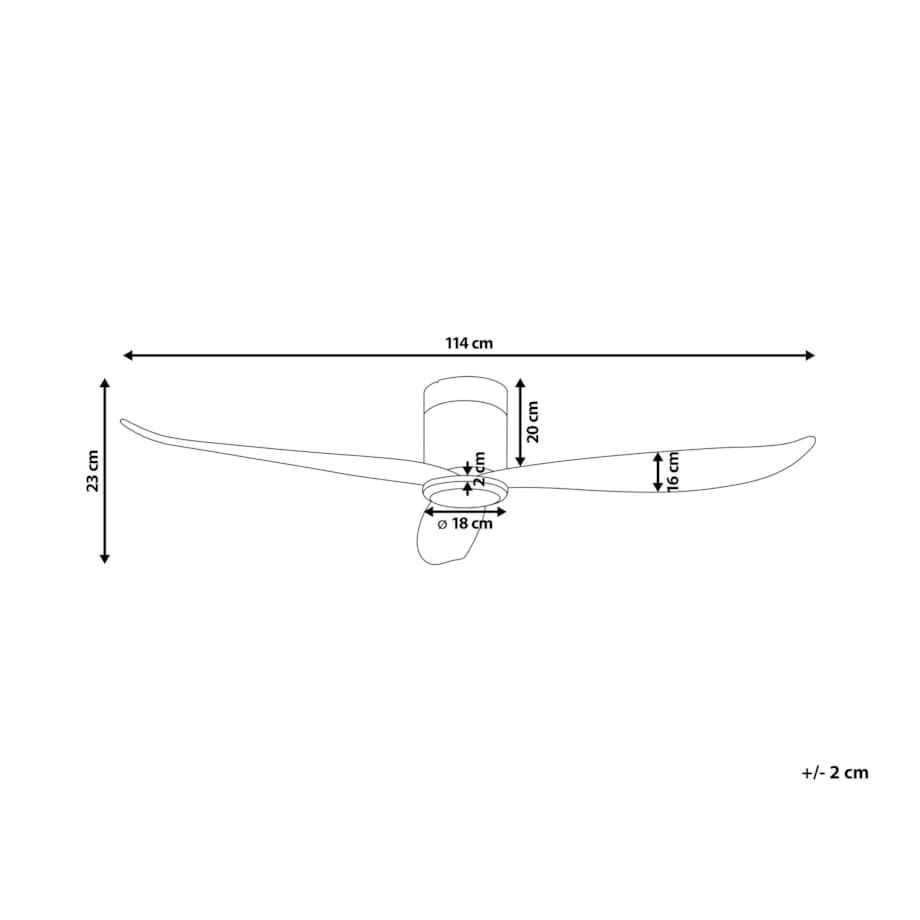 Wentylator sufitowy czarny z jasnym drewnem MALAD