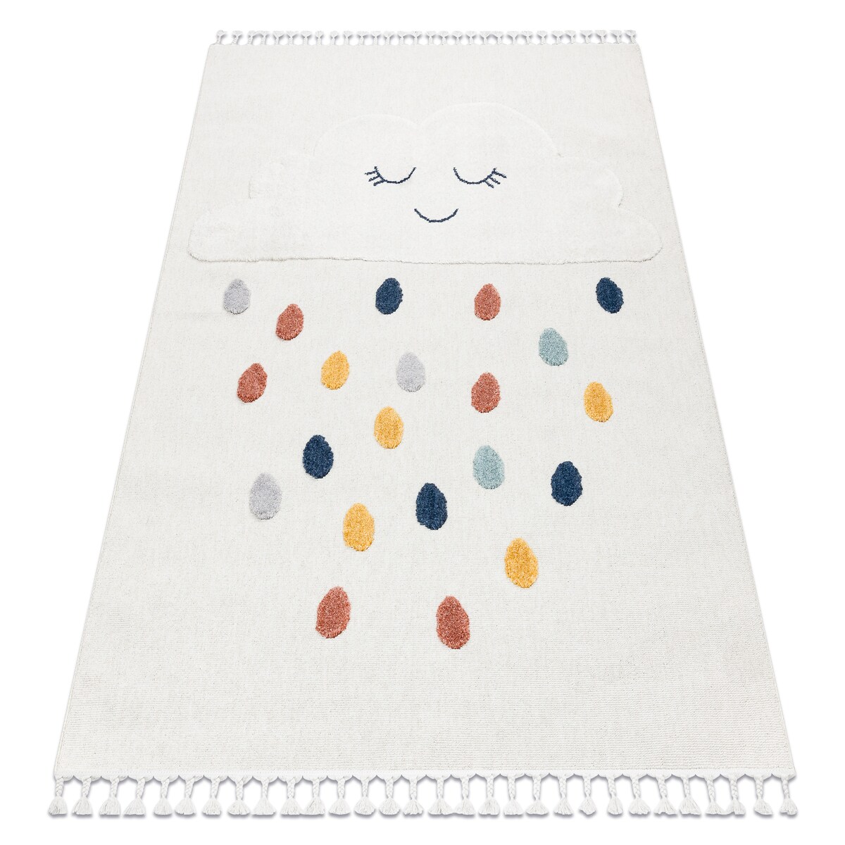 Dywan YOYO GD63 biały / granatowy - Chmurka, 140x190 cm