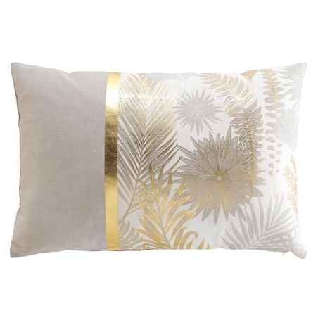 Podłużna poduszka dekoracyjna, złote liście, 40 x 60 cm