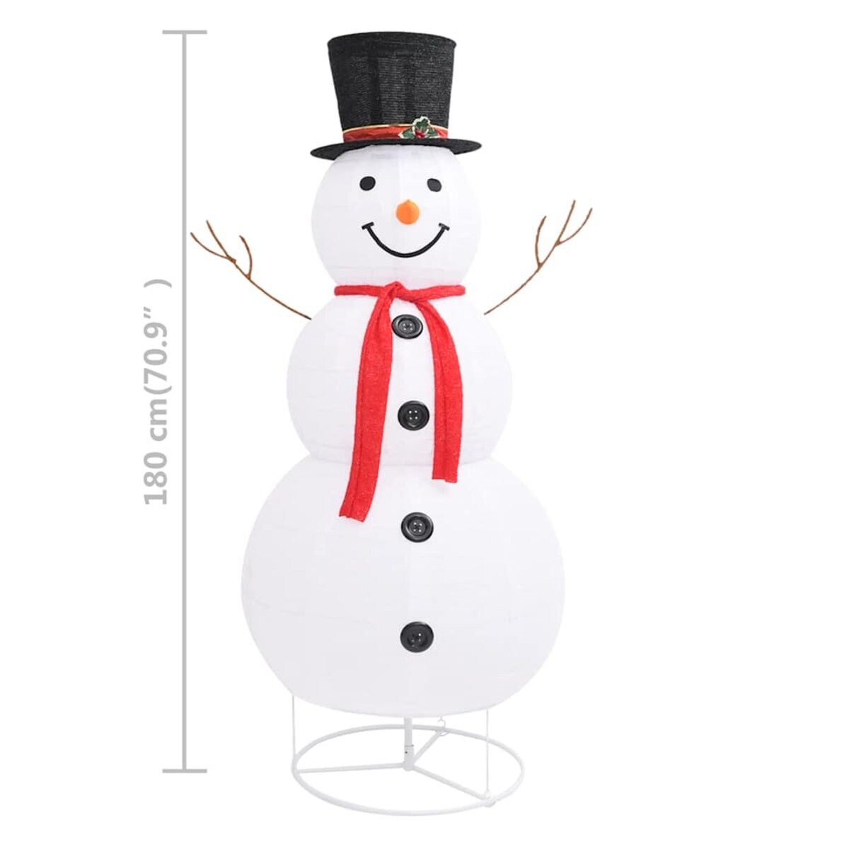 vidaXL Dekoracja świąteczna, bałwan z LED, luksusowa tkanina, 180 cm
