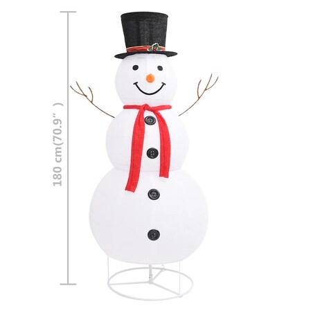 vidaXL Dekoracja świąteczna, bałwan z LED, luksusowa tkanina, 180 cm