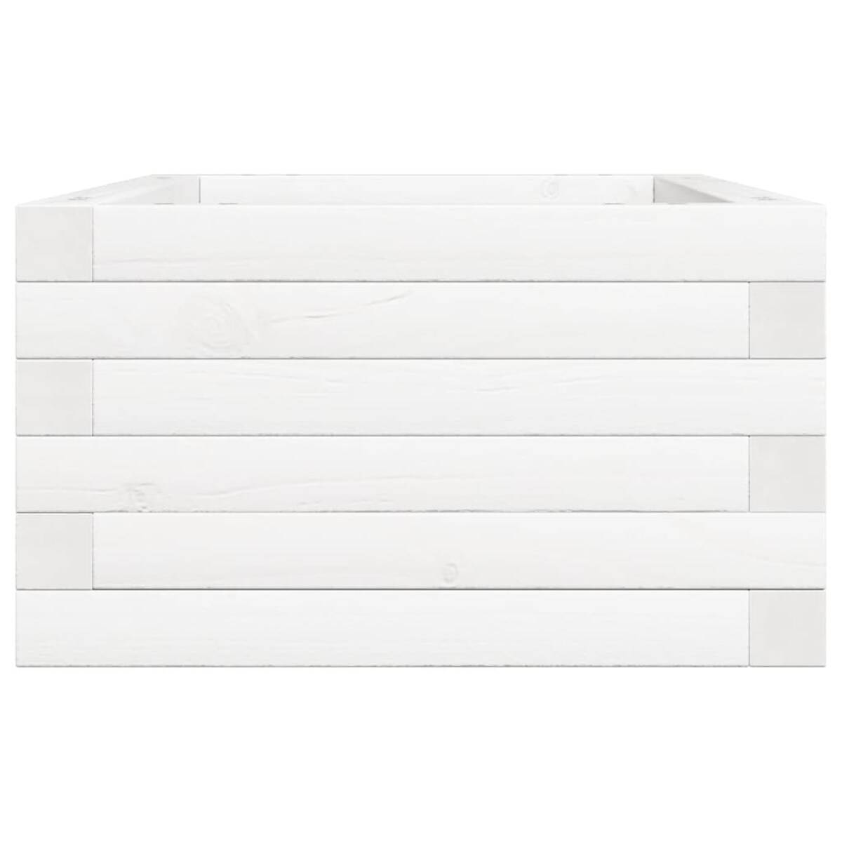 vidaXL Donica ogrodowa, biała, 70x40x23 cm, lite drewno sosnowe