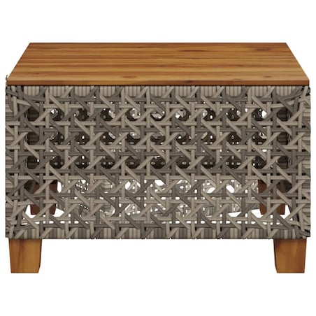 vidaXL Stolik ogrodowy, szary, 55x55x36 cm rattan PE i drewno akacjowe