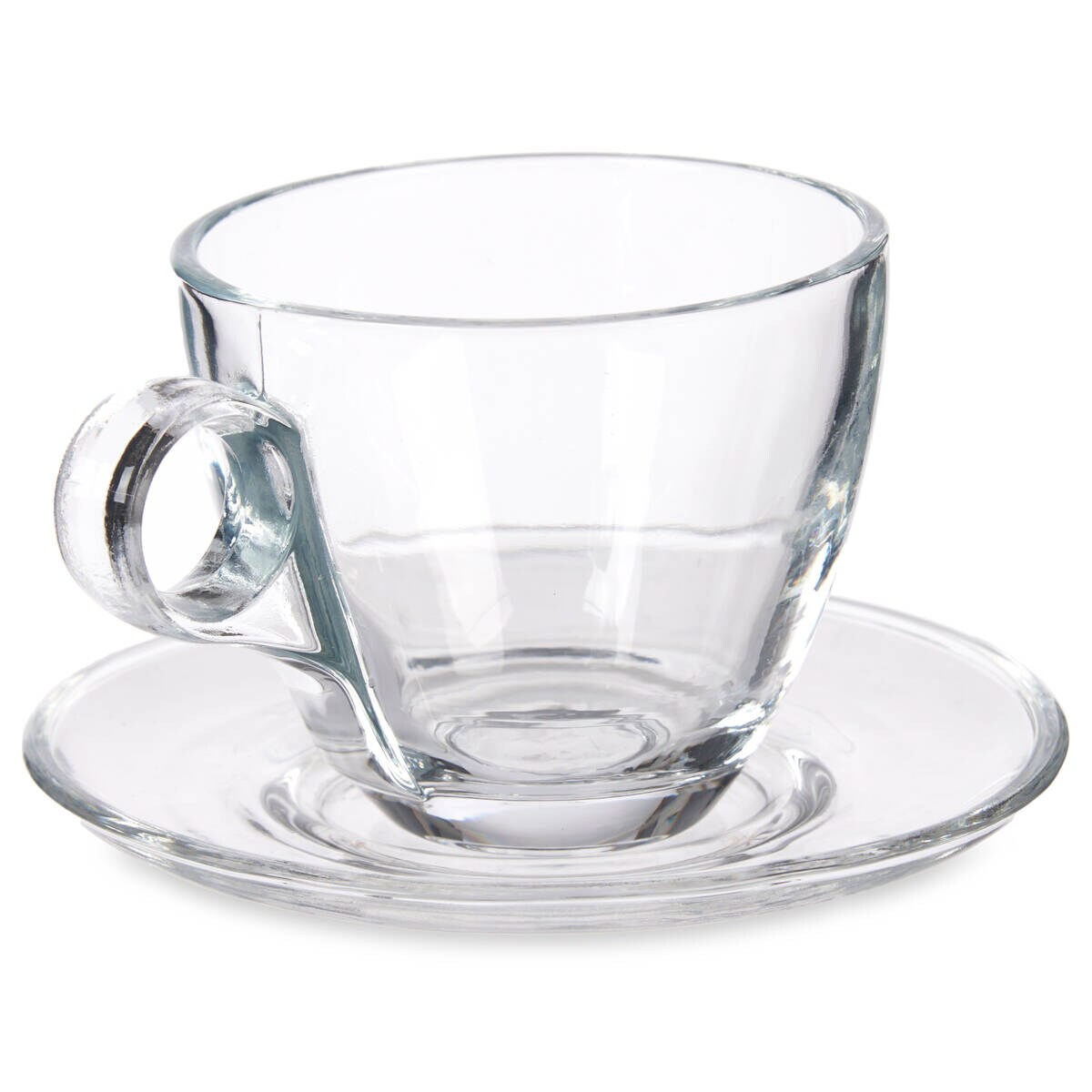 Szklane filiżanki do kawy ze spodkami, zestaw 6-kubków, 170 ml