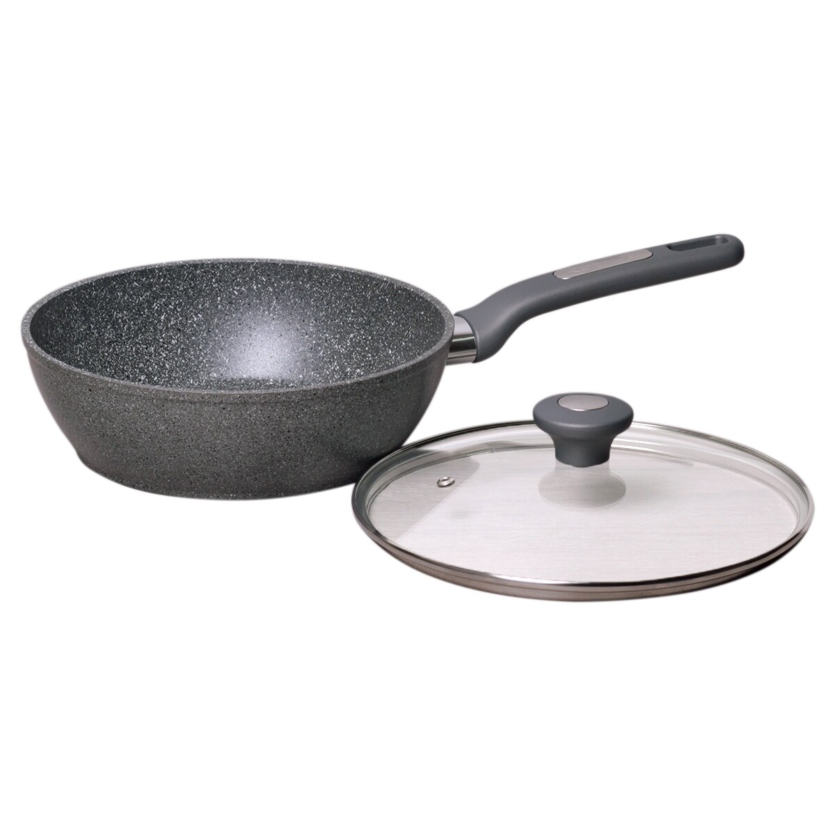 Patelnia głęboka wok granitowa 24cm z pokrywką indukcja KAMILLE