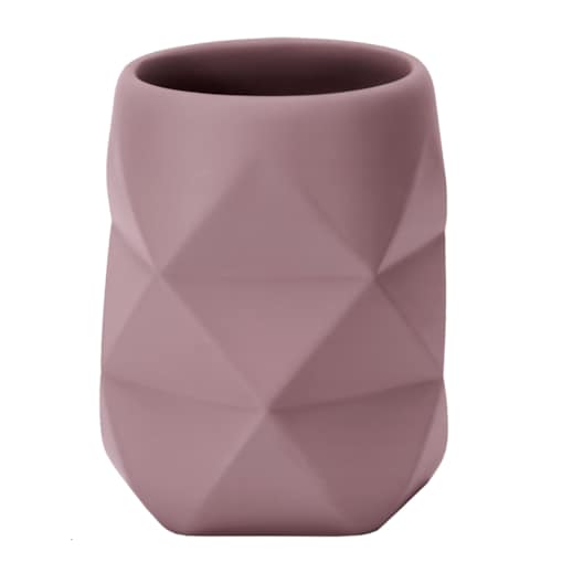 Kleine Wolke Crackle Kubek łazienkowy różowy mat kompozyt poliresin