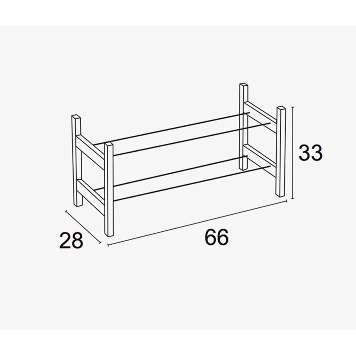 ARREDAMENTI TODYS Półka na buty 49 x 20 cm, brązowy