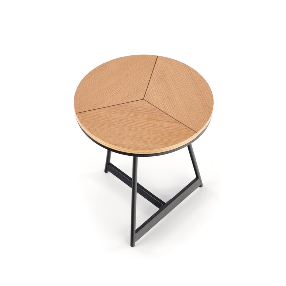 STOLIK KAWOWY Annaba S OKRĄGŁY 45x49 cm dąb/czarny z MDF-u