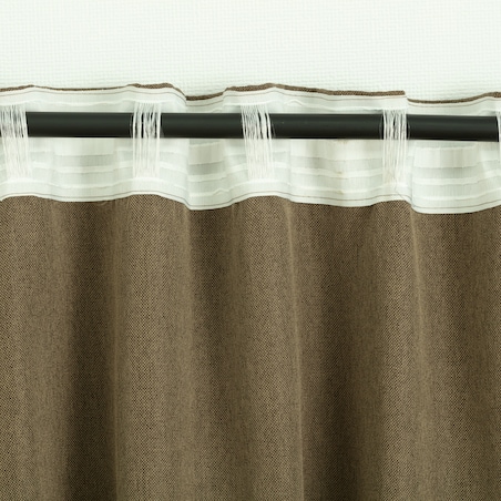 Zasłona BASIC na taśmie marszczącej 140x300cm jasne khaki 1 szt. 140x300 zielony-brązowy