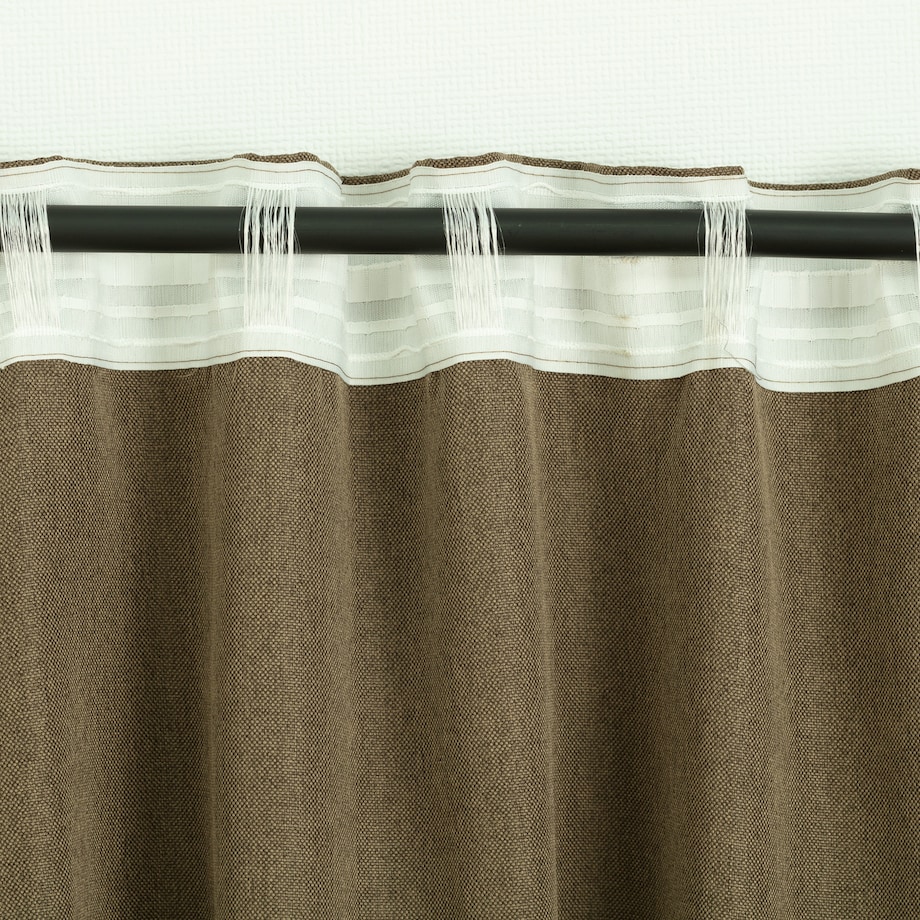 Zasłona BASIC na taśmie marszczącej 140x300cm jasne khaki 1 szt. 140x300 zielony-brązowy