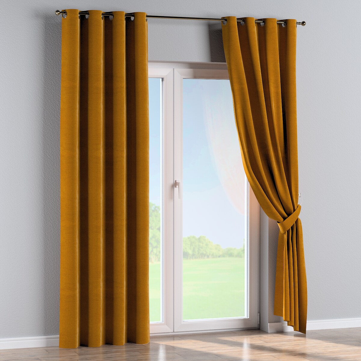 Zasłona na kółkach 1 szt. 130x245 miodowy