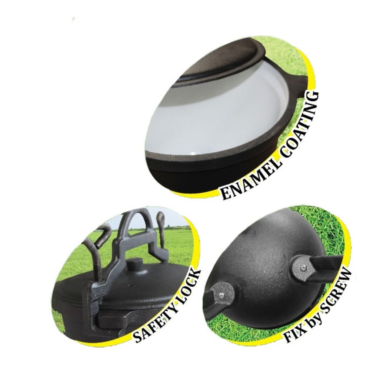 Kociołek żeliwny myśliwski 8L emaliowany na ognisko KINGHOFF