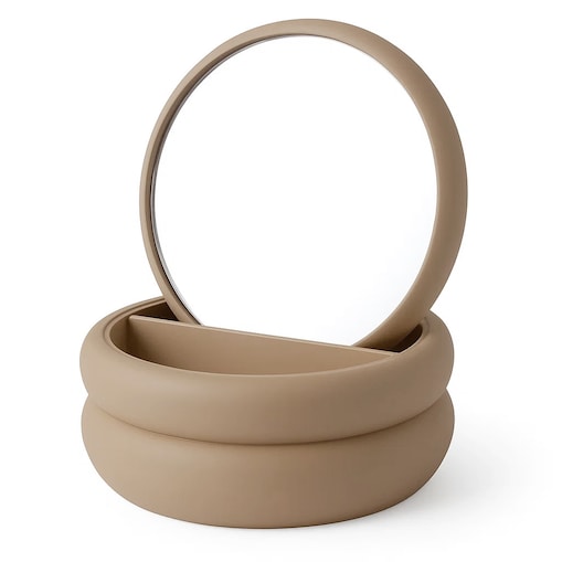 Szkatułka na biżuterię z lusterkiem, 17,5 x 17,5 x 9 cm