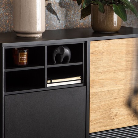 KONSIMO LOFTY Komoda w stylu loft na czarnych nogach