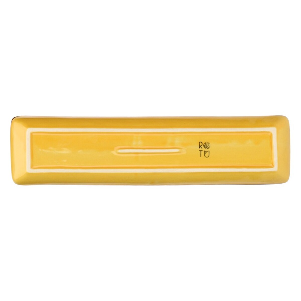 Zestaw 4 tac prostokątnych Concerto Ocra - Żółty, 32 x 8 cm