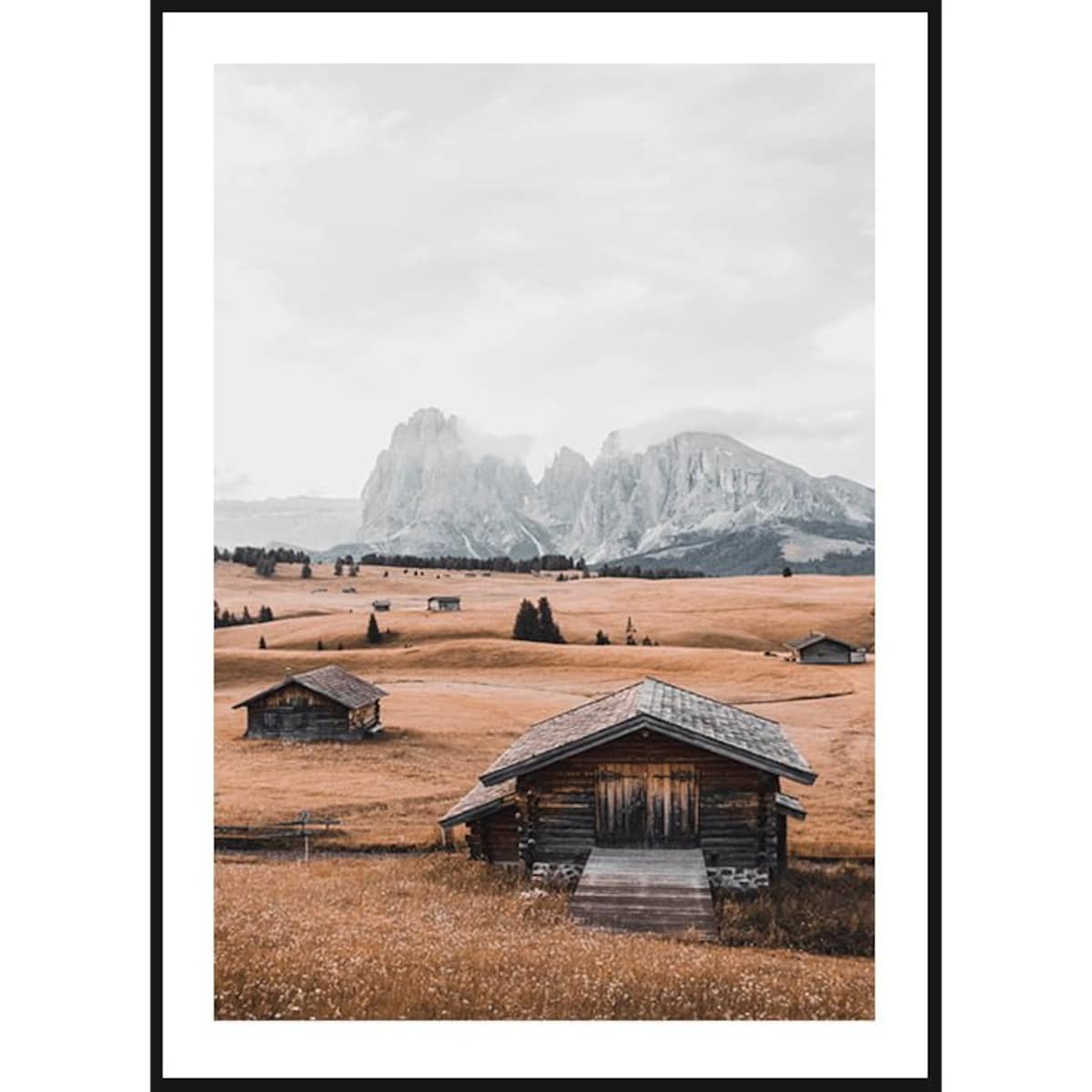 Poster Story, Plakat, Obraz - Drewniana Chata w Dolomitach No1, wymiary 60 x 84 cm