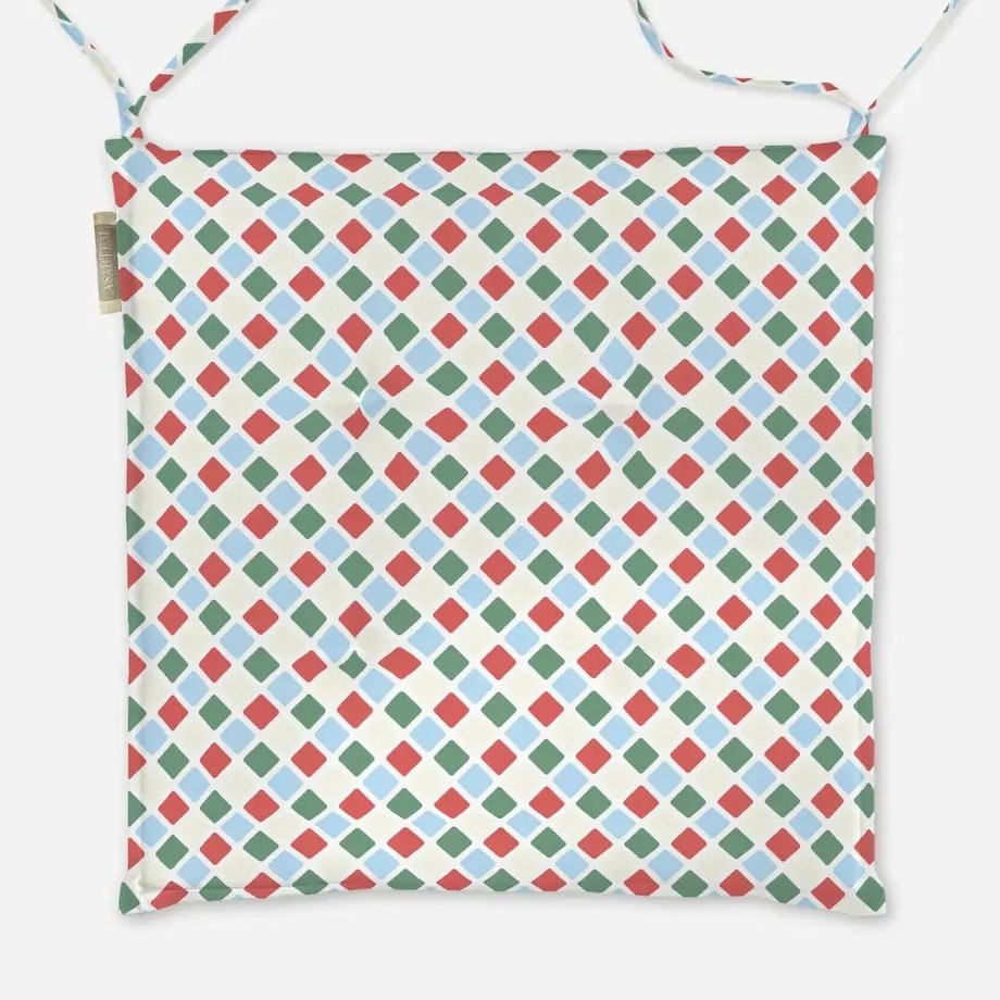 Poduszka świąteczna na krzesło - Kolorowe romby