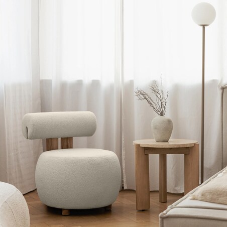 Fotel tapicerowany HANNI - III beżowy 70x63x71 cm