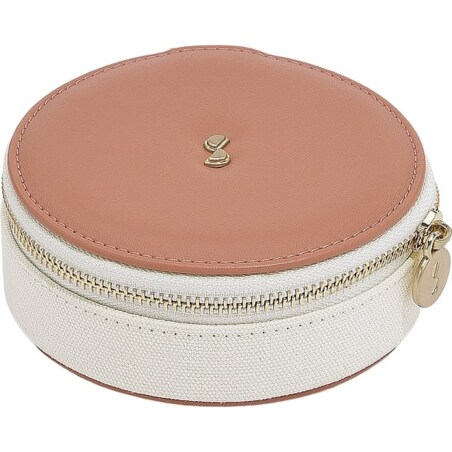 Pudełko podróżne na biżuterię Stackers Wave okrągłe kremowo-brzoskwiniowe