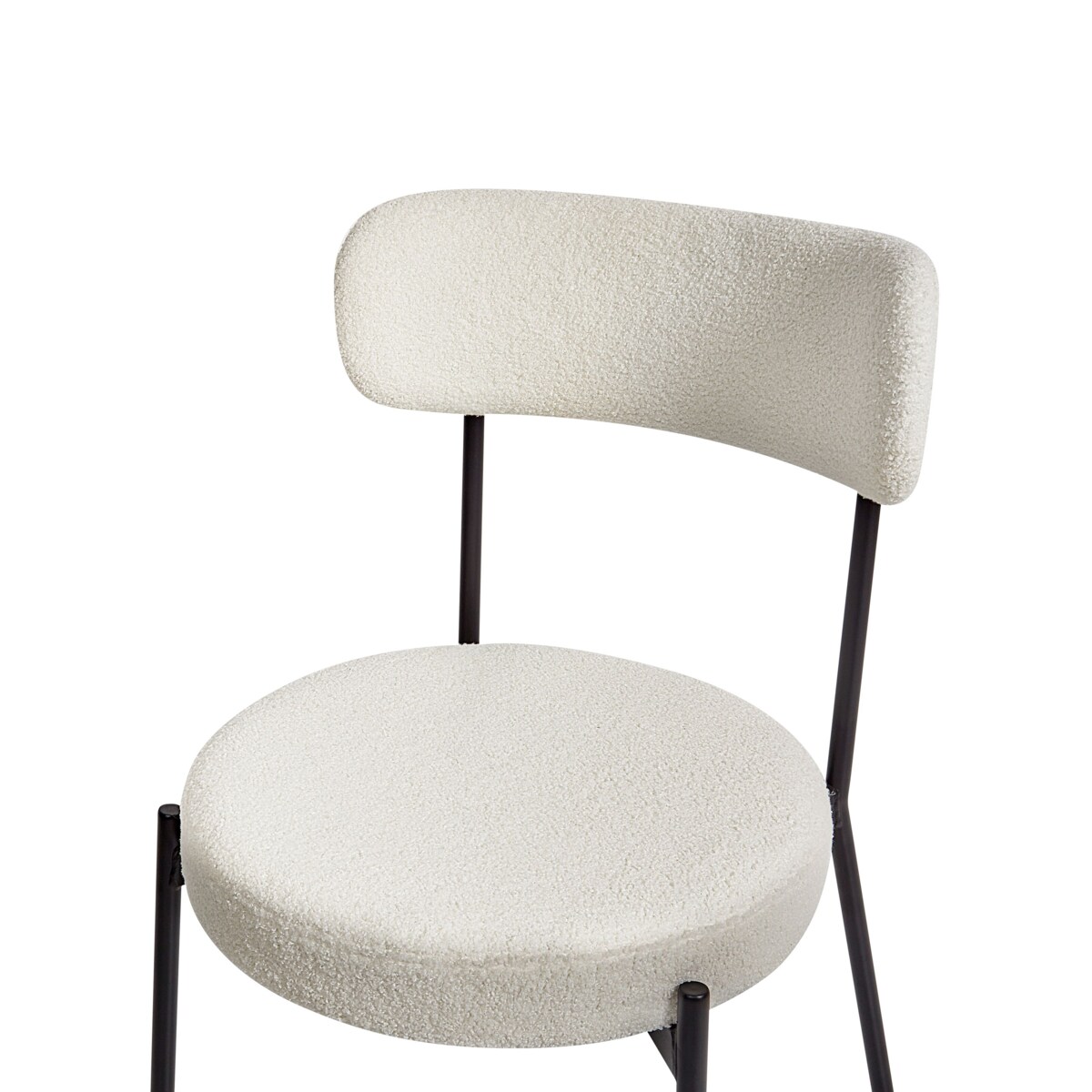 Zestaw 2 krzeseł do jadalni ALLISON Boucle Biały