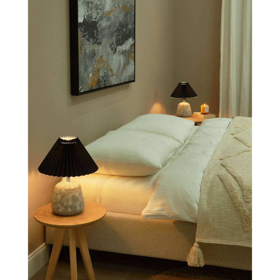 Zestaw 2 lampek nocnych ceramicznych czarny ZEYI