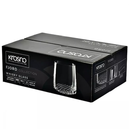 Zestaw Szklanek do Whisky mocnych Alkoholi Grube Dno 6 x 300 ml Krosno Fjord