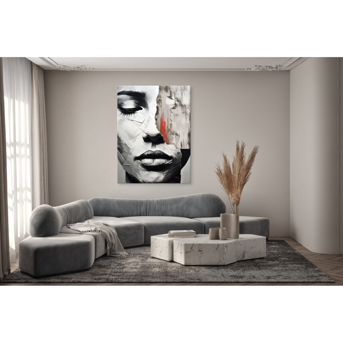 Obraz Do Sypialni Abstrakcyjny PORTRET Kobiety 80x120cm