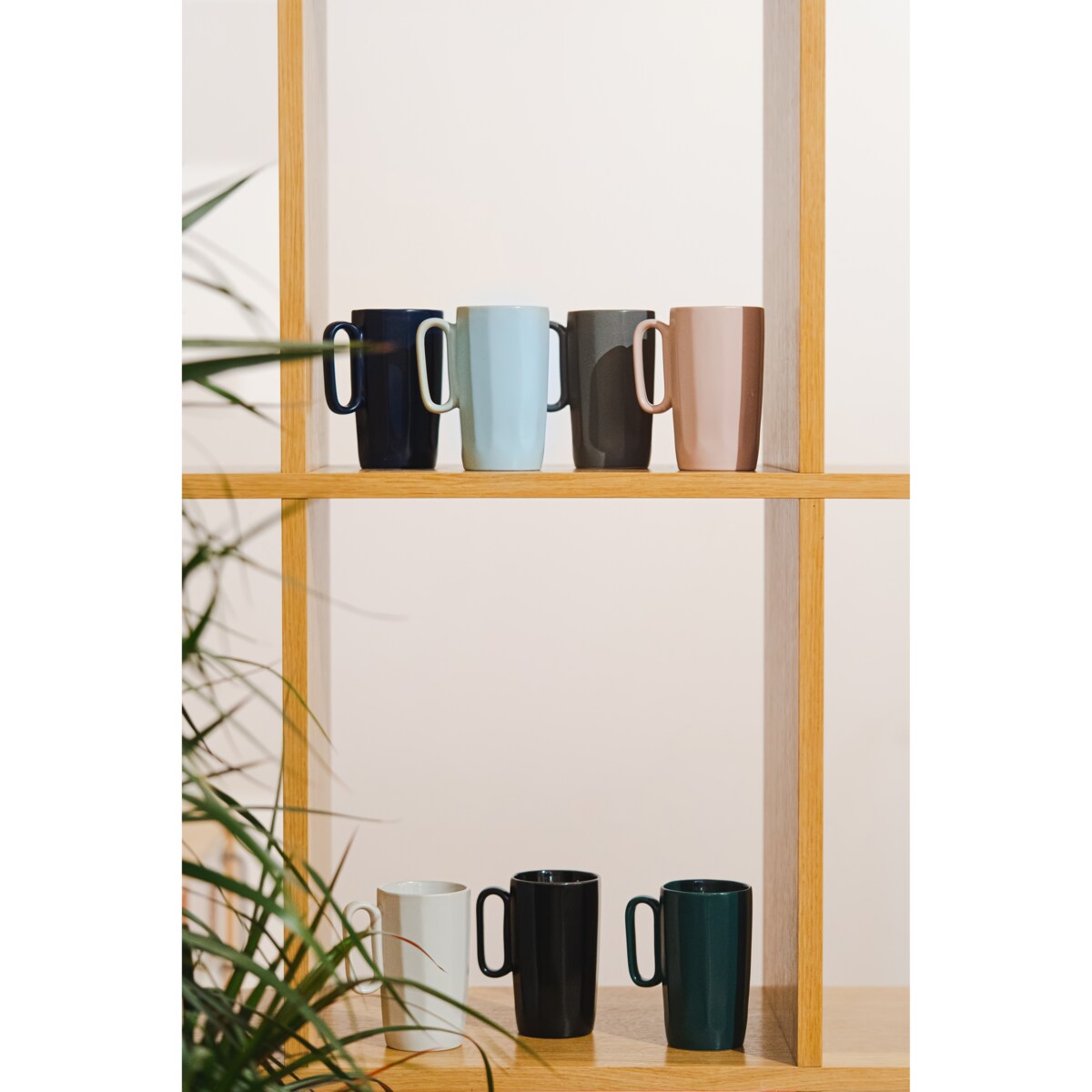 Dwa kubki ceramiczne z uszkiem 330 ml Fuori zielone 30091