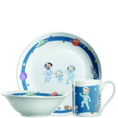 Zestaw 3cz naczyń dla dzieci kosmos BAMBINI AVVENTURA - Leonardo