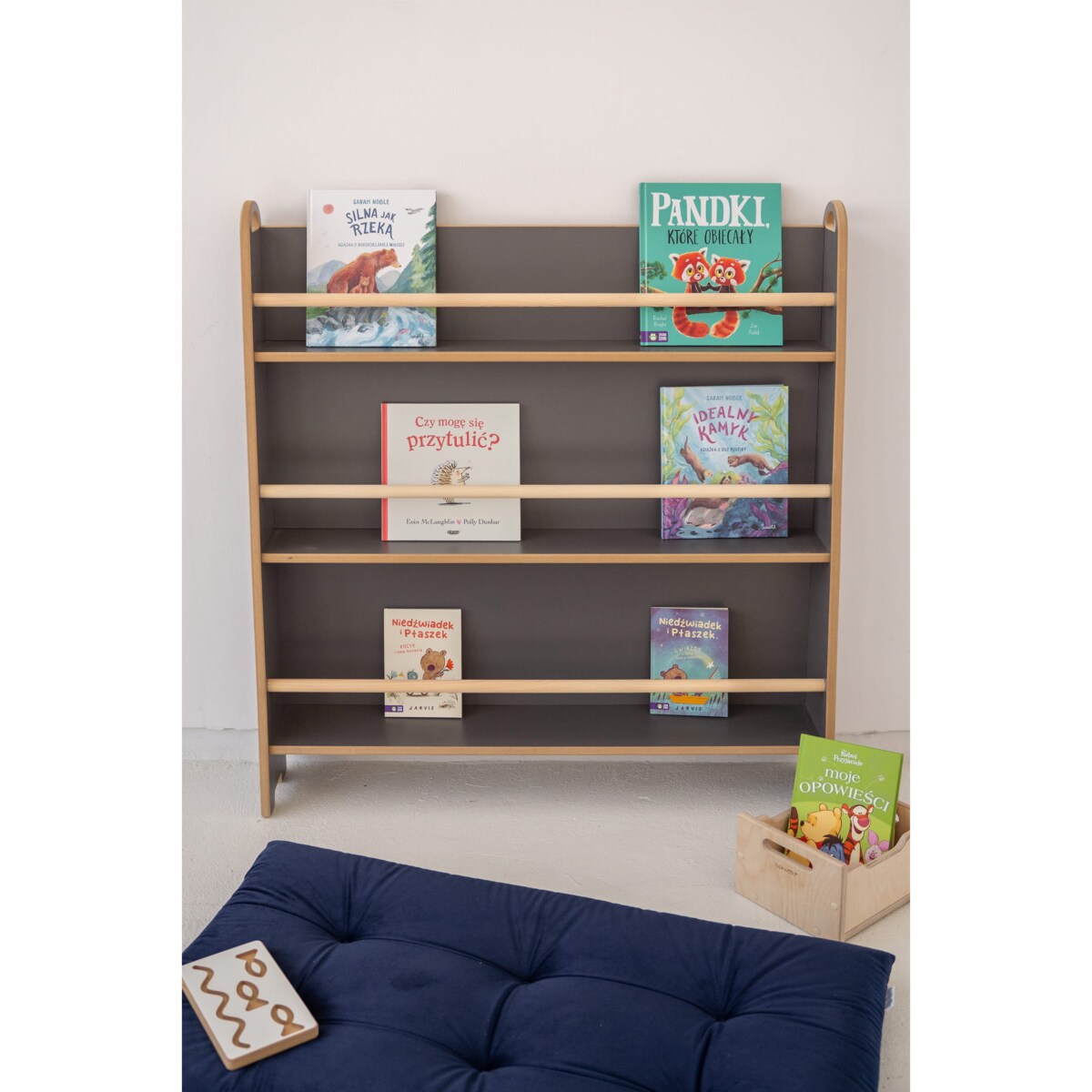 WIDE - wąska biblioteczka do ściany - szara