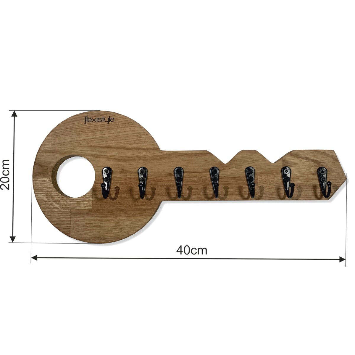 Drewniany wieszak na klucze Klucz Dębowy