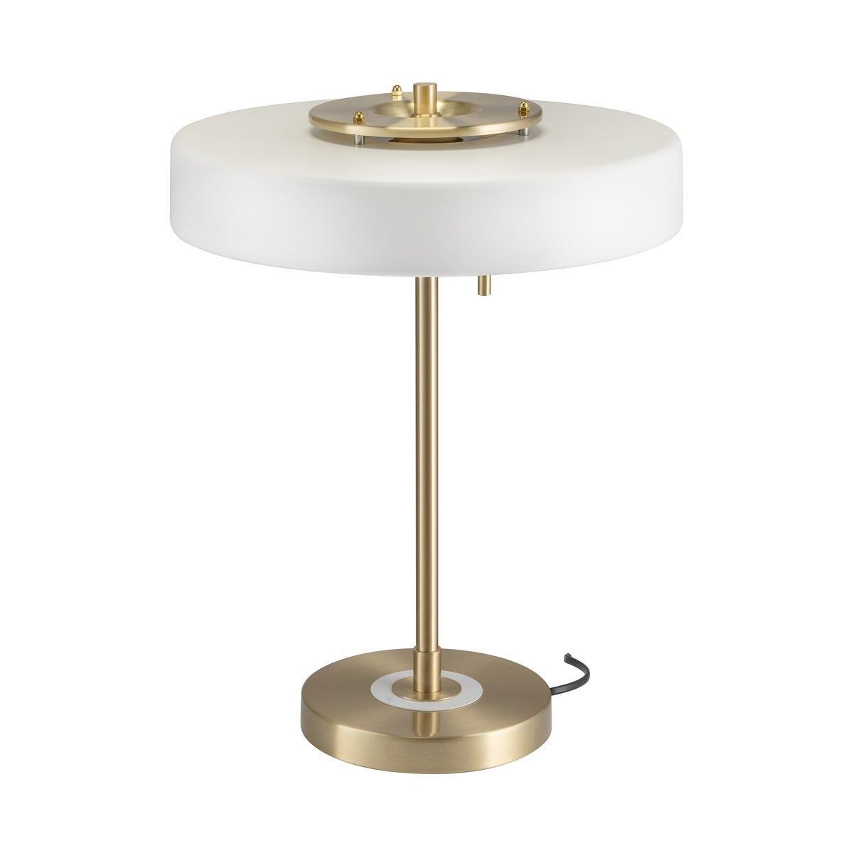 Lampa na komodę Artdeco ST-MT8872 WHITE Step okrągła do sypialni biała złota